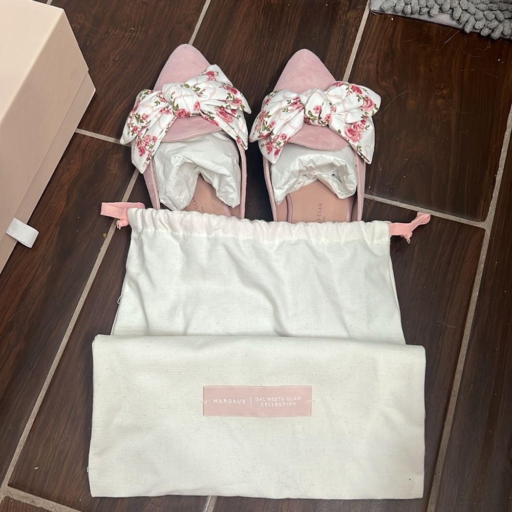 Margaux x Gal Meets Galm Pink Floral Bow Mules - Picture 7 of 8